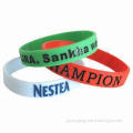 Magnetic Silicone Wristbands, Made of Silicone, Customized Logos Available